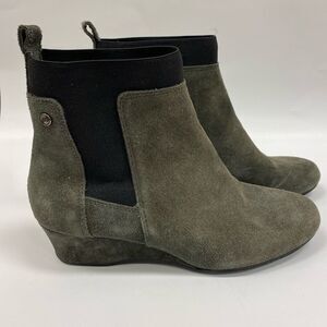 NURTURE Francie Grey green‎ Wedge Chelsea Ankle Boots